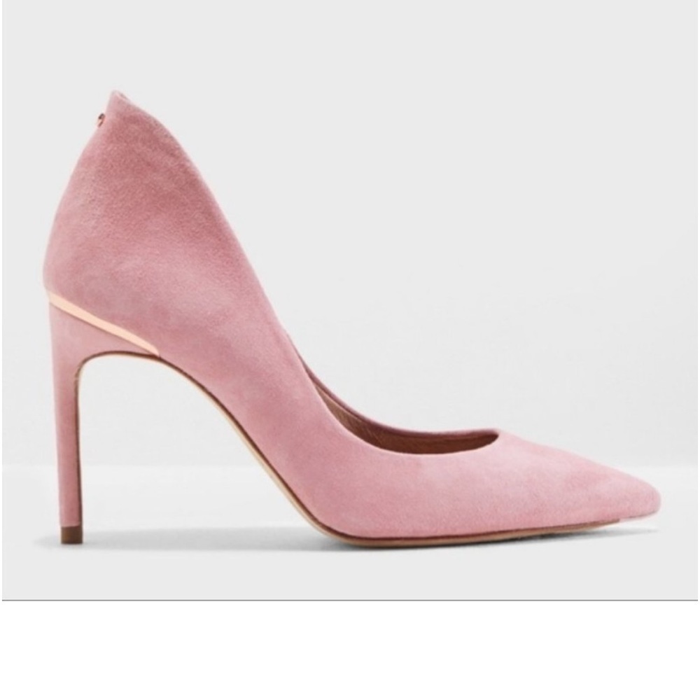 Ted Baker Pink Savio Suede Pointed Pumps Heels